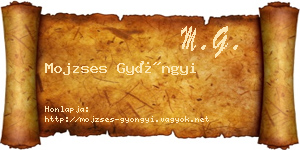 Mojzses Gyöngyi névjegykártya